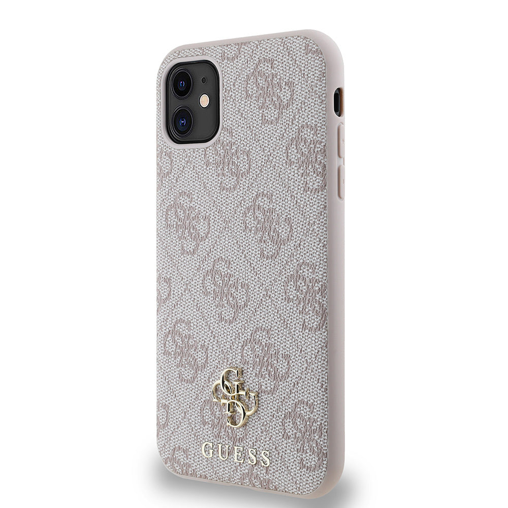 Apple iPhone 11 Kılıf Guess Orjinal Lisanslı Magsafe Şarj Özellikli Small 4G Classic Kapak Kahverengi