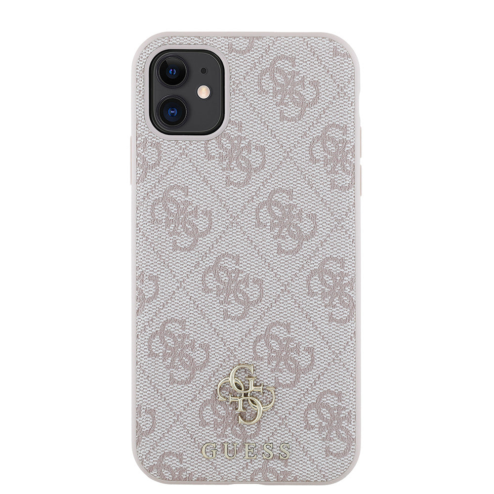 Apple iPhone 11 Kılıf Guess Orjinal Lisanslı Magsafe Şarj Özellikli Small 4G Classic Kapak Pembe
