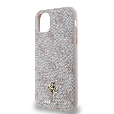 Apple iPhone 11 Kılıf Guess Orjinal Lisanslı Magsafe Şarj Özellikli Small 4G Classic Kapak Pembe