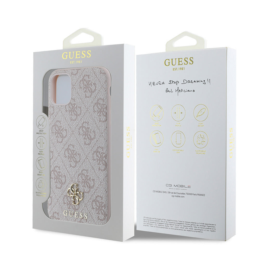 Apple iPhone 11 Kılıf Guess Orjinal Lisanslı Magsafe Şarj Özellikli Small 4G Classic Kapak Pembe