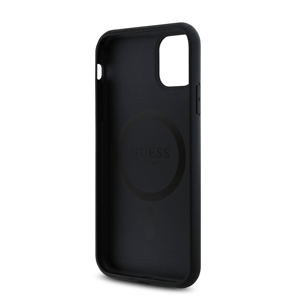 iPhone 11 Kılıf Guess Orjinal Lisanslı M-safe Uyumlu Gül Baskılı 4G Desenli Yazı Logolu Kılıf