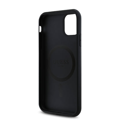 iPhone 11 Kılıf Guess Orjinal Lisanslı M-safe Uyumlu Gül Baskılı 4G Desenli Yazı Logolu Kılıf