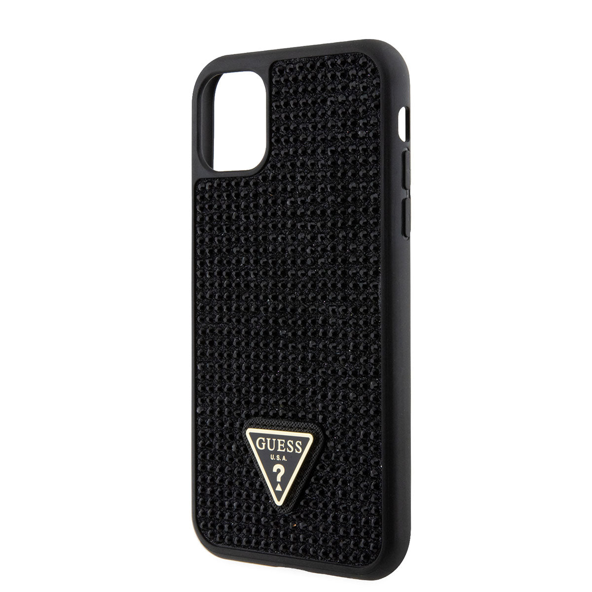 iPhone 11 Kılıf Guess Orjinal Lisanslı Taşlı Arka Yüzey Üçgen Logolu Kılıf