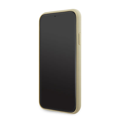 Apple iPhone 11 Kılıf Guess Orjinal Lisanslı Taşlı Arka Yüzey Üçgen Logolu Kapak Gold