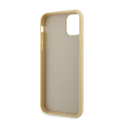 Apple iPhone 11 Kılıf Guess Orjinal Lisanslı Taşlı Arka Yüzey Üçgen Logolu Kapak Gold