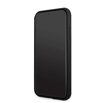 Apple iPhone 11 Kılıf Guess PU Deri Büyük Metal Logo Dizaynlı Kapak Pembe