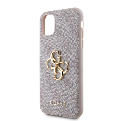 iPhone 11 Kılıf Guess PU Deri Büyük Metal Logo Dizaynlı Kılıf