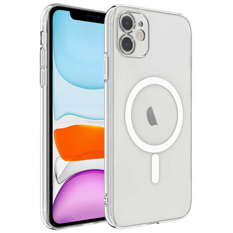 Apple iPhone 11 Kılıf Kamera Korumalı M-safe Sert PC Zore Porto Kapak Renksiz