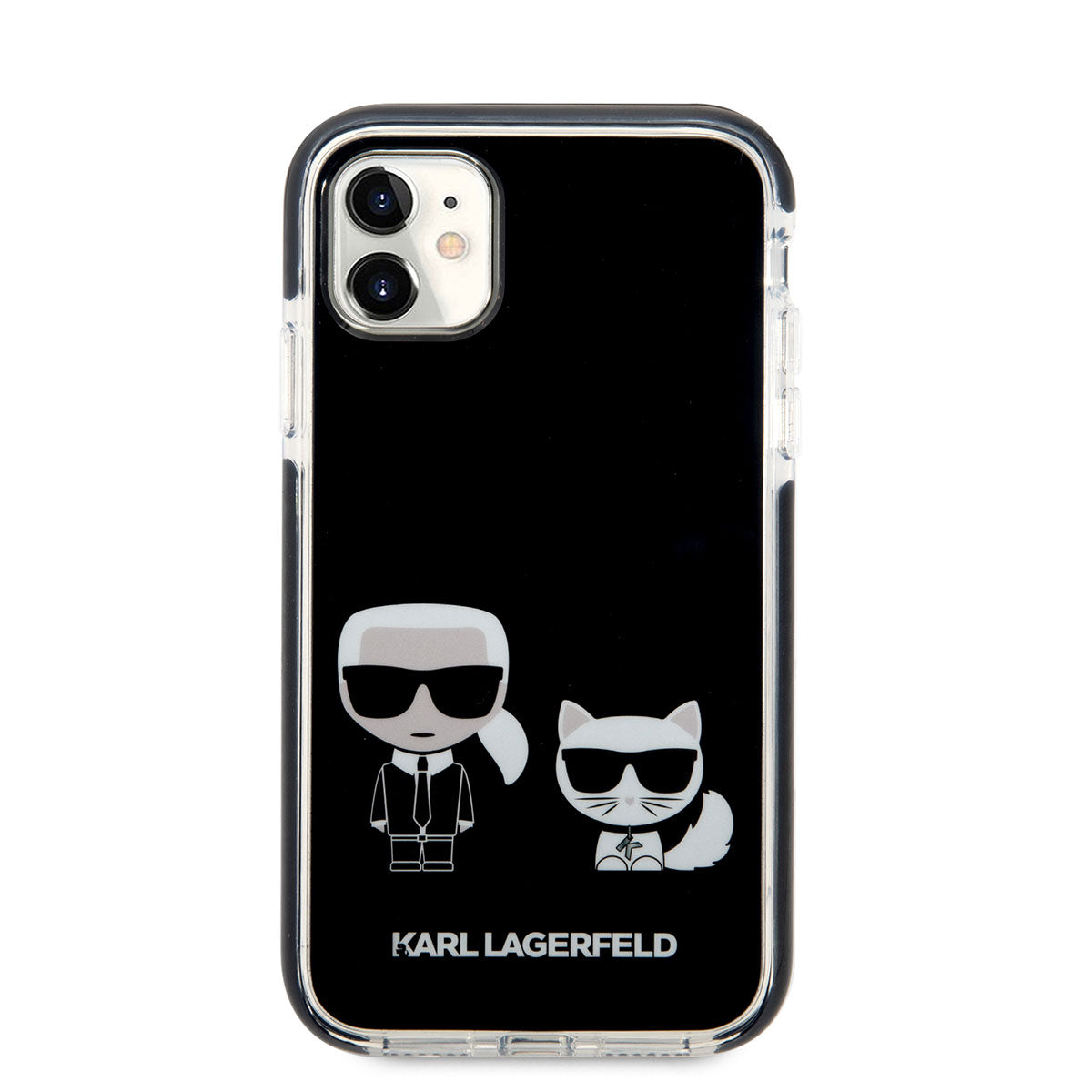 iPhone 11 Kılıf Karl Lagerfeld Kenarları Siyah Silikon K&C Dizayn Kılıf