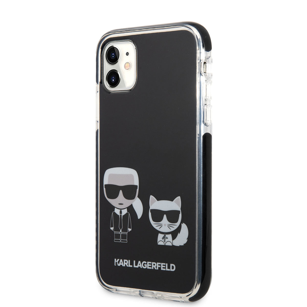 iPhone 11 Kılıf Karl Lagerfeld Kenarları Siyah Silikon K&C Dizayn Kılıf