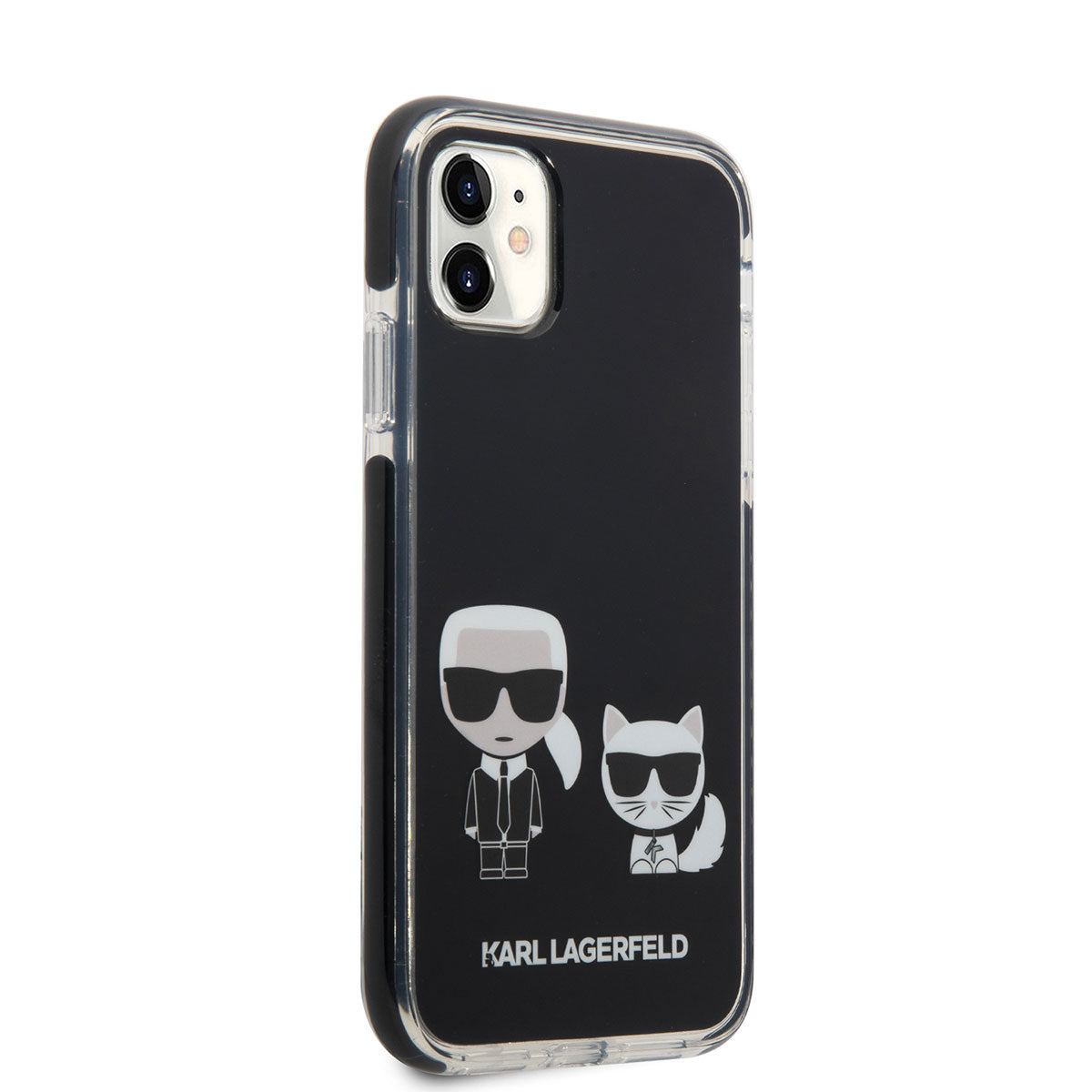 iPhone 11 Kılıf Karl Lagerfeld Kenarları Siyah Silikon K&C Dizayn Kılıf