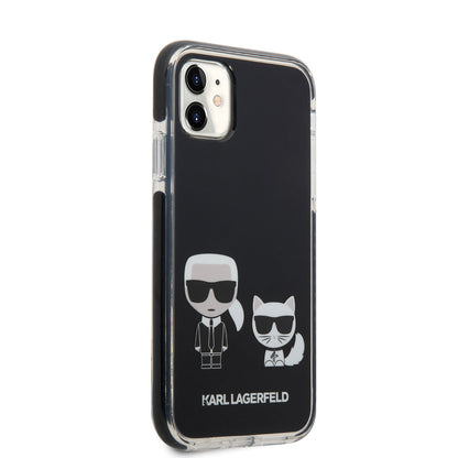 iPhone 11 Kılıf Karl Lagerfeld Kenarları Siyah Silikon K&C Dizayn Kılıf