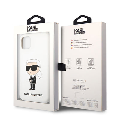 Apple iPhone 11 Kılıf Karl Lagerfeld Silikon Karl Dizayn Kapak Siyah
