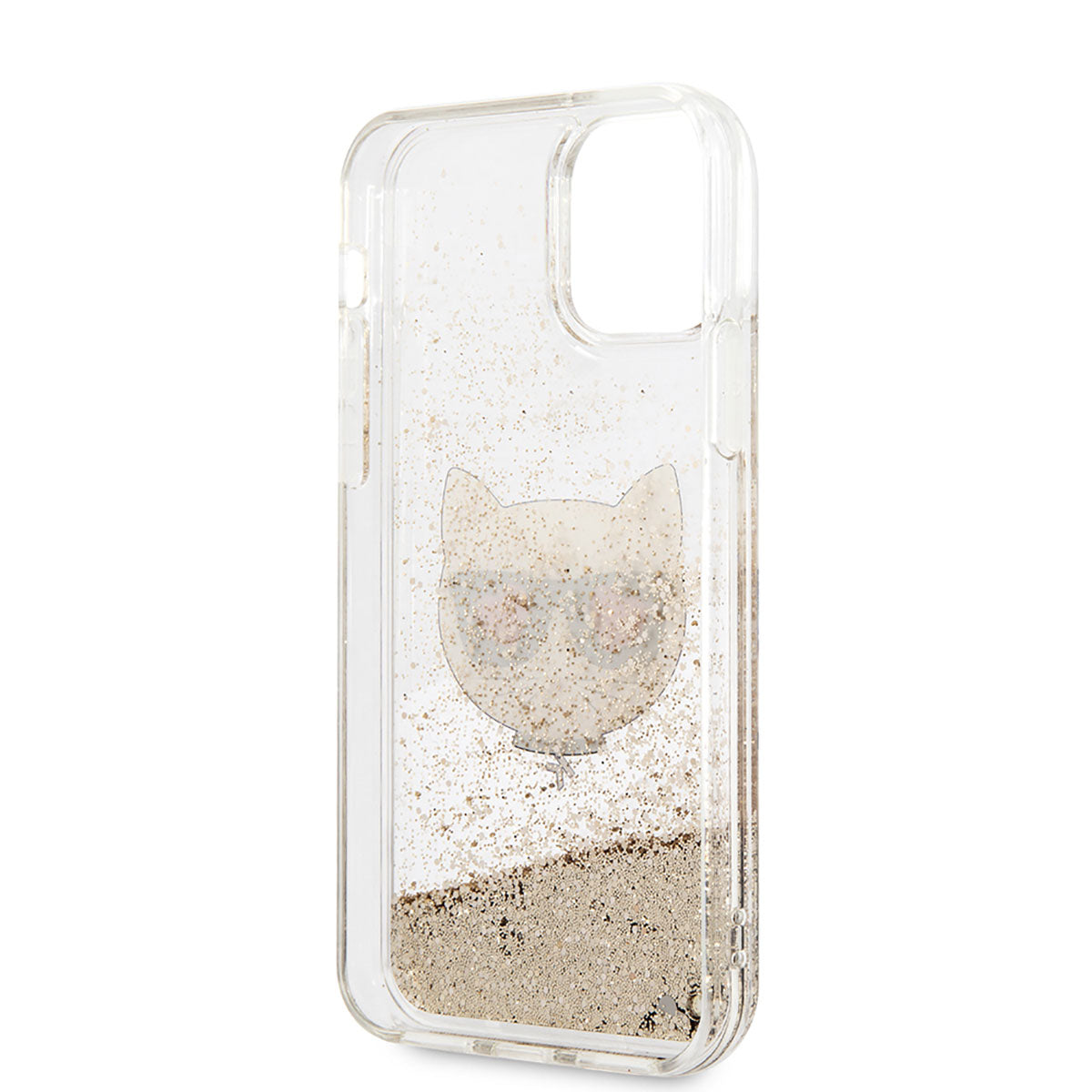 Apple iPhone 11 Kılıf Karl Lagerfeld Sıvılı Simli Choupette Dizayn Kapak Gold