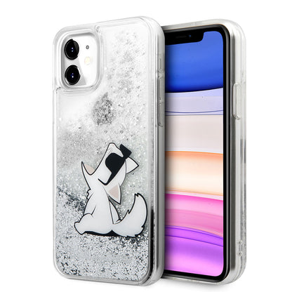 iPhone 11 Kılıf Karl Lagerfeld Sıvılı Simli Choupette Fun Dizayn Kılıf