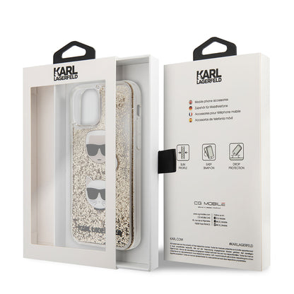 iPhone 11 Kılıf Karl Lagerfeld Sıvılı Simli K&C Head Dizayn Kılıf