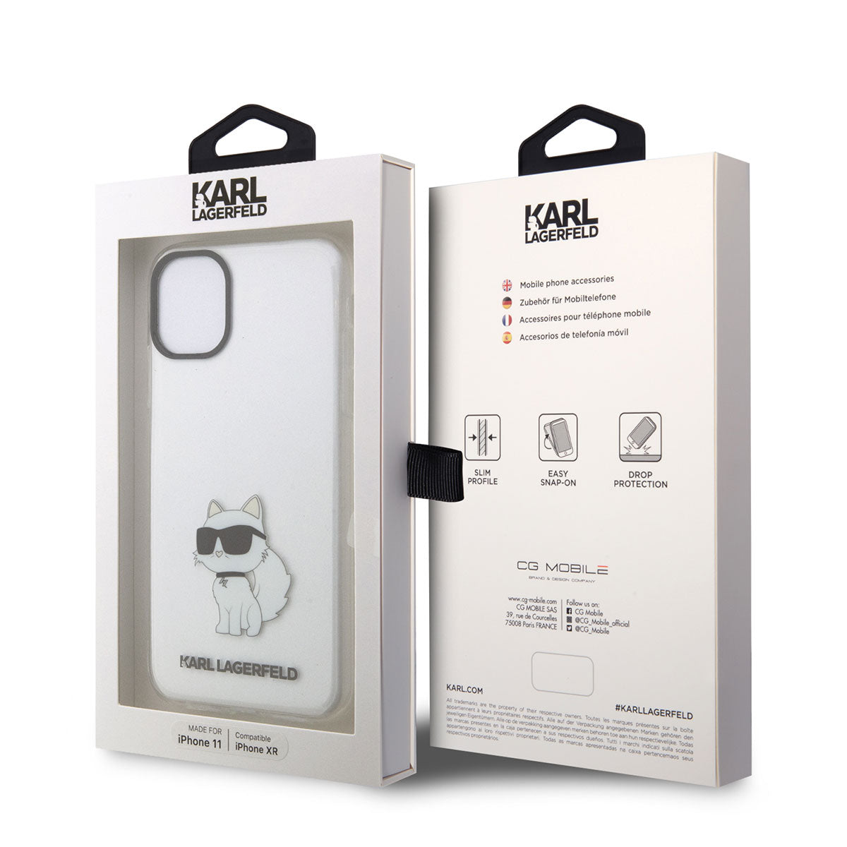Apple iPhone 11 Kılıf Karl Lagerfeld Transparan Choupette Dizayn Kapak Renksiz