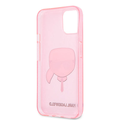 Apple iPhone 11 Kılıf Karl Lagerfeld Transparan Karl Head Dizayn Kapak Pembe