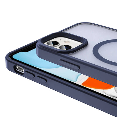 Apple iPhone 11 Kılıf Magsafe Şarj Özellikli Mat Arka Yüzey Zore Sio Kapak Lacivert
