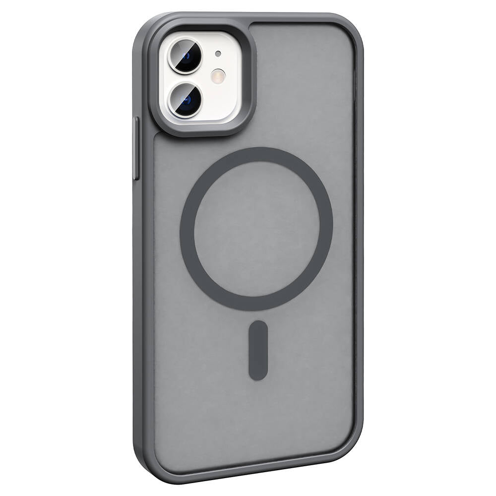 Apple iPhone 11 Kılıf M-safe Şarj Özellikli Mat Arka Yüzey Zore Sio Kapak Derin Mor