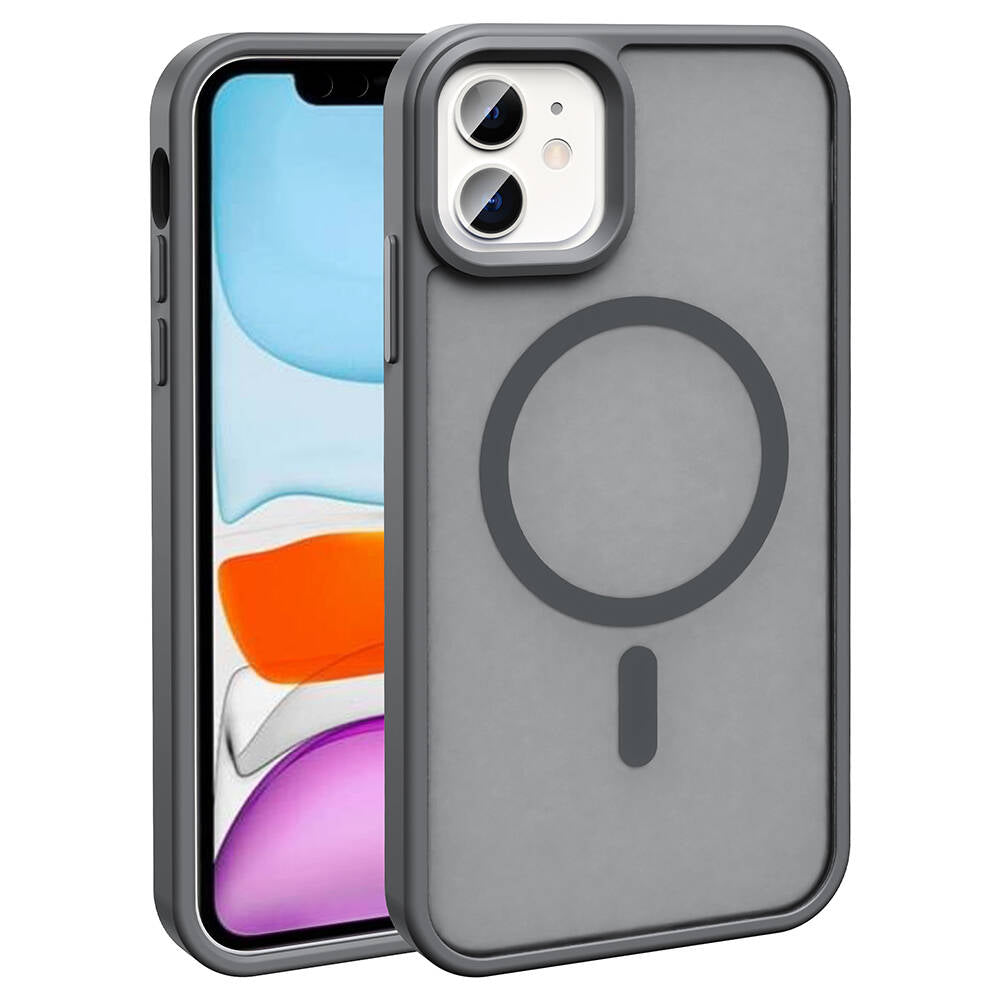 Apple iPhone 11 Kılıf M-safe Şarj Özellikli Mat Arka Yüzey Zore Sio Kapak Açık Yeşil