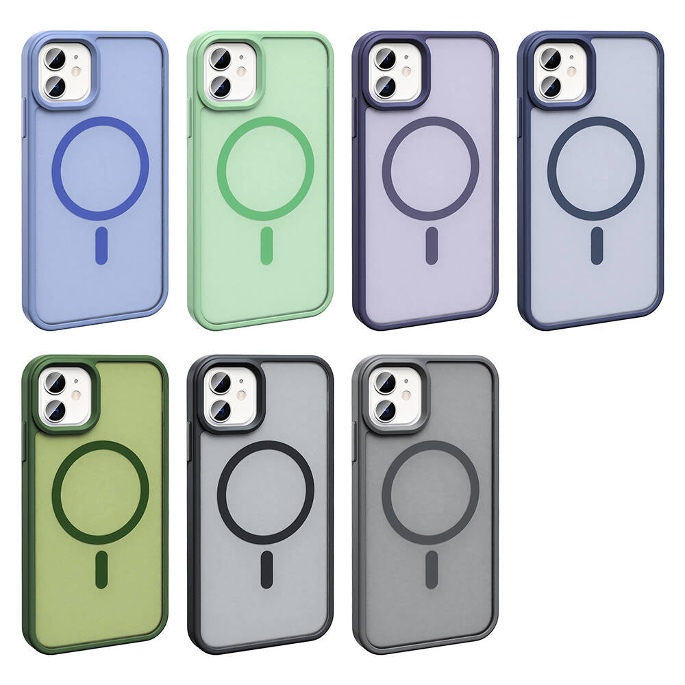 Apple iPhone 11 Kılıf Magsafe Şarj Özellikli Mat Arka Yüzey Zore Sio Kapak Lacivert