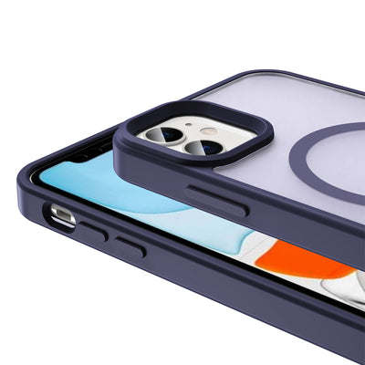 Apple iPhone 11 Kılıf Magsafe Şarj Özellikli Mat Arka Yüzey Zore Sio Kapak Lacivert