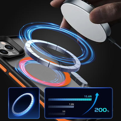 Apple iPhone 11 Kılıf Magsafe Şarj Özellikli Renkli Kenar Airbag Şeritli Zore Lamer Kapak Siyah