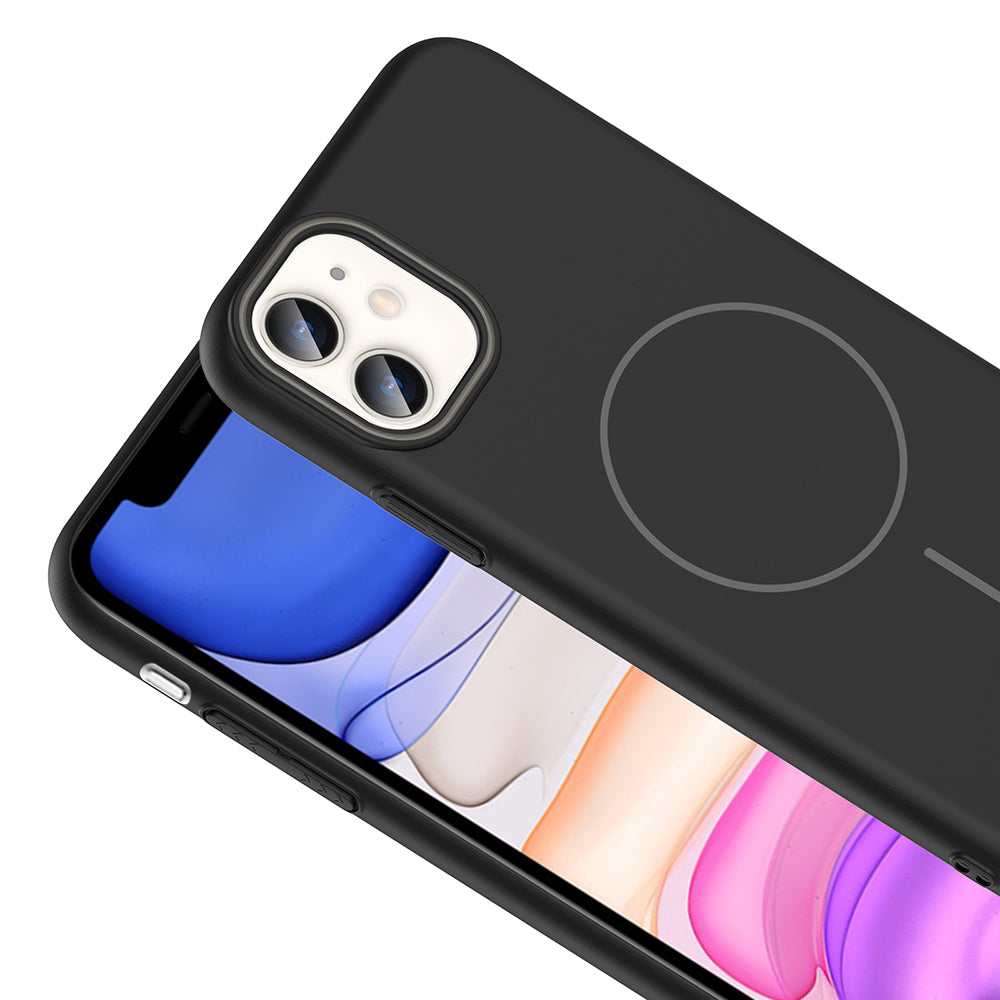 Apple iPhone 11 Kılıf M-safe Şarj Özellikli Zore Ruby Sert Kapak Desert Titanyum