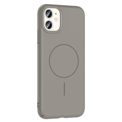 Apple iPhone 11 Kılıf M-safe Şarj Özellikli Zore Ruby Sert Kapak Gri