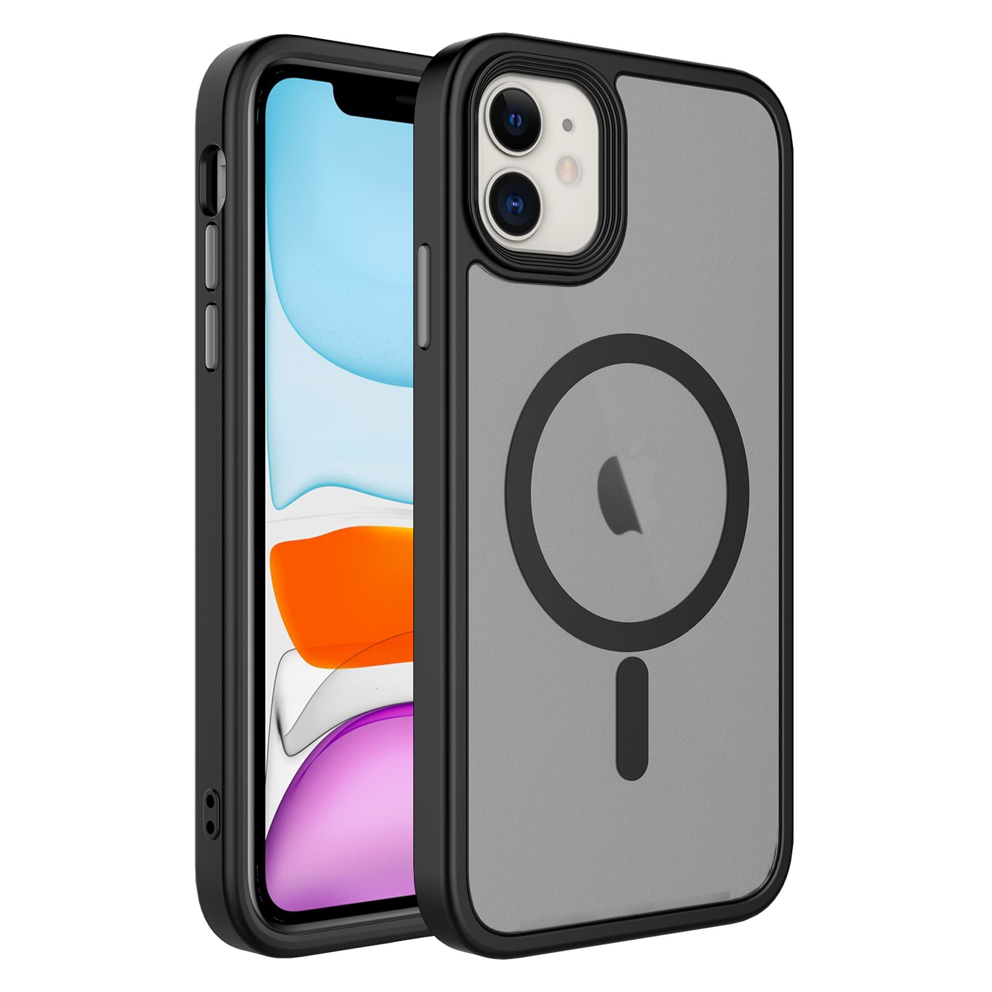 iPhone 11 Kılıf Mat Arka Yüzey Wireless Şarj Özellikli Zore Flet M-safe Kılıf