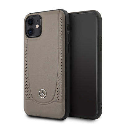 Apple iPhone 11 Kılıf Mercedes Benz Urban Sert Deri Dizayn Kapak Kahverengi