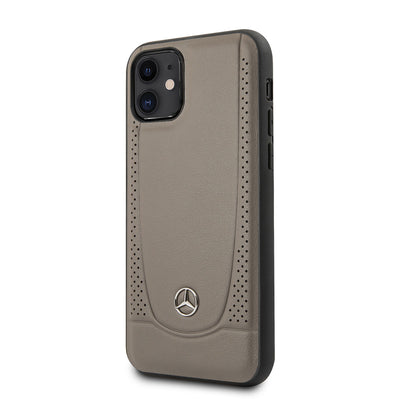 Apple iPhone 11 Kılıf Mercedes Benz Urban Sert Deri Dizayn Kapak Kahverengi
