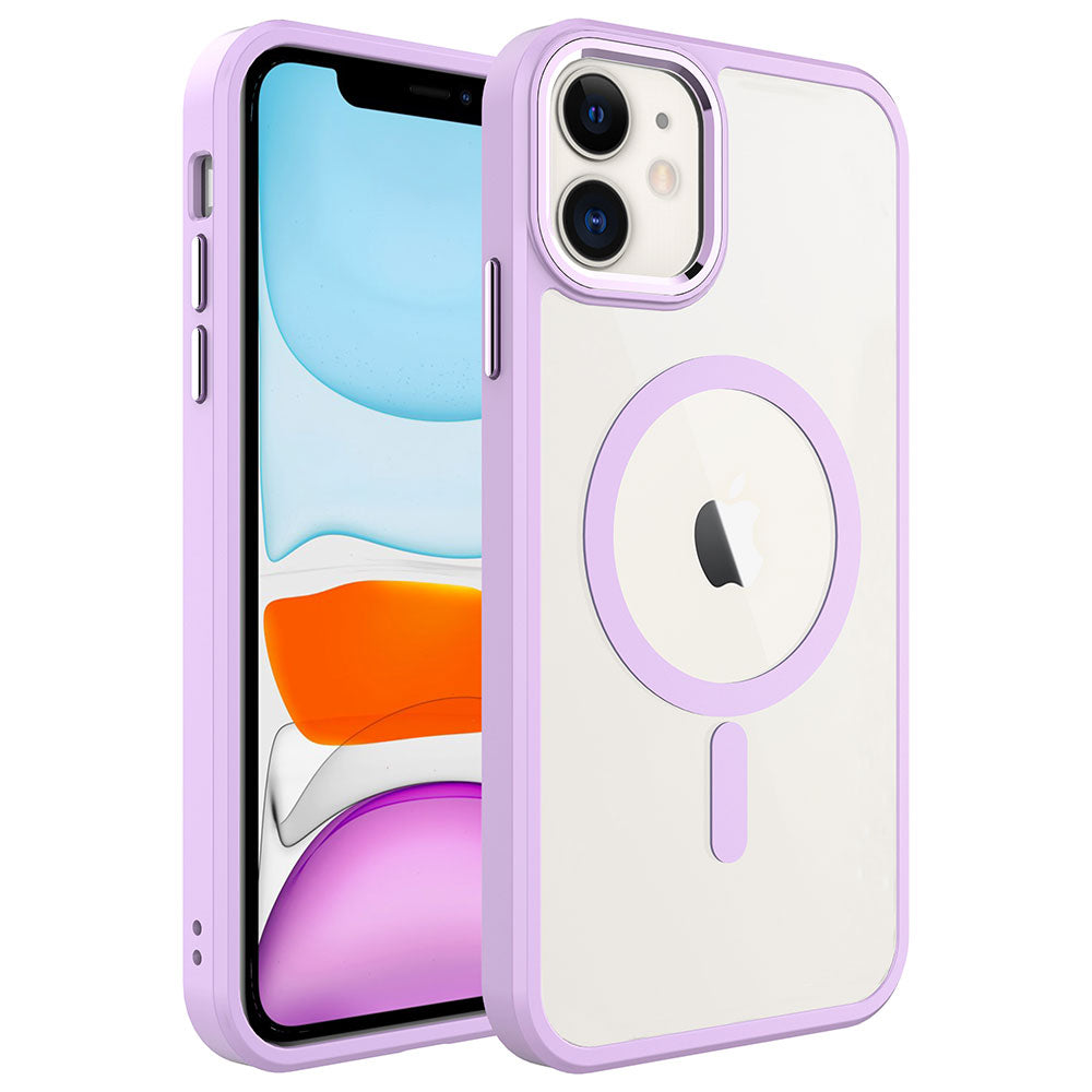 iPhone 11 Kılıf Wireless Şarj Özellikli Zore Krom M-safe Silikon Kılıf