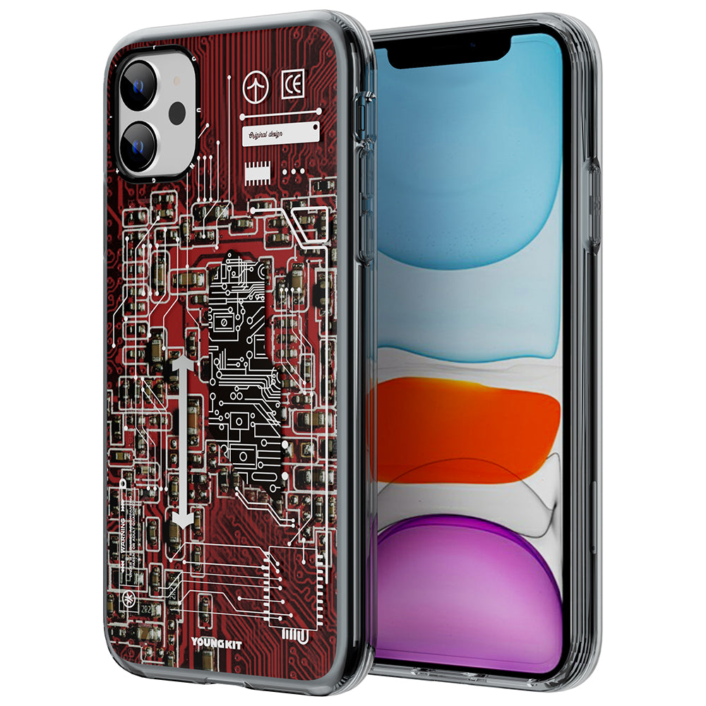 Apple iPhone 11 Kılıf YoungKit Technology Serisi Kapak Kırmızı