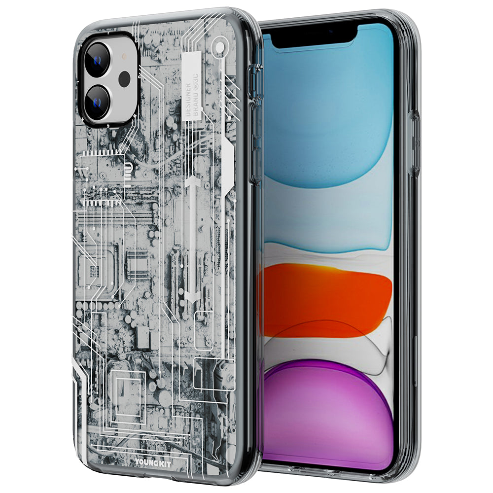 Apple iPhone 11 Kılıf YoungKit Technology Serisi Kapak Beyaz