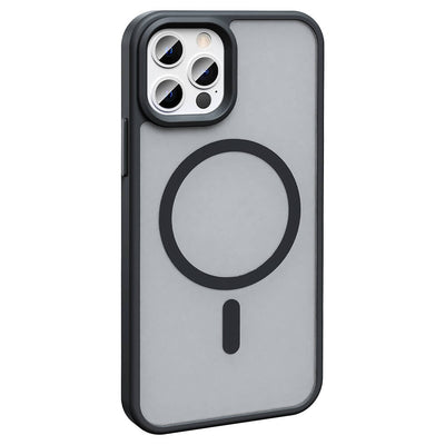 Apple iPhone 11 Pro Max Kılıf M-safe Şarj Özellikli Mat Arka Yüzey Zore Sio Kapak Siyah