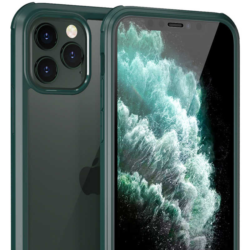 Apple iPhone 11 Pro Max Kılıf Zore Dor Silikon Temperli Cam Kapak