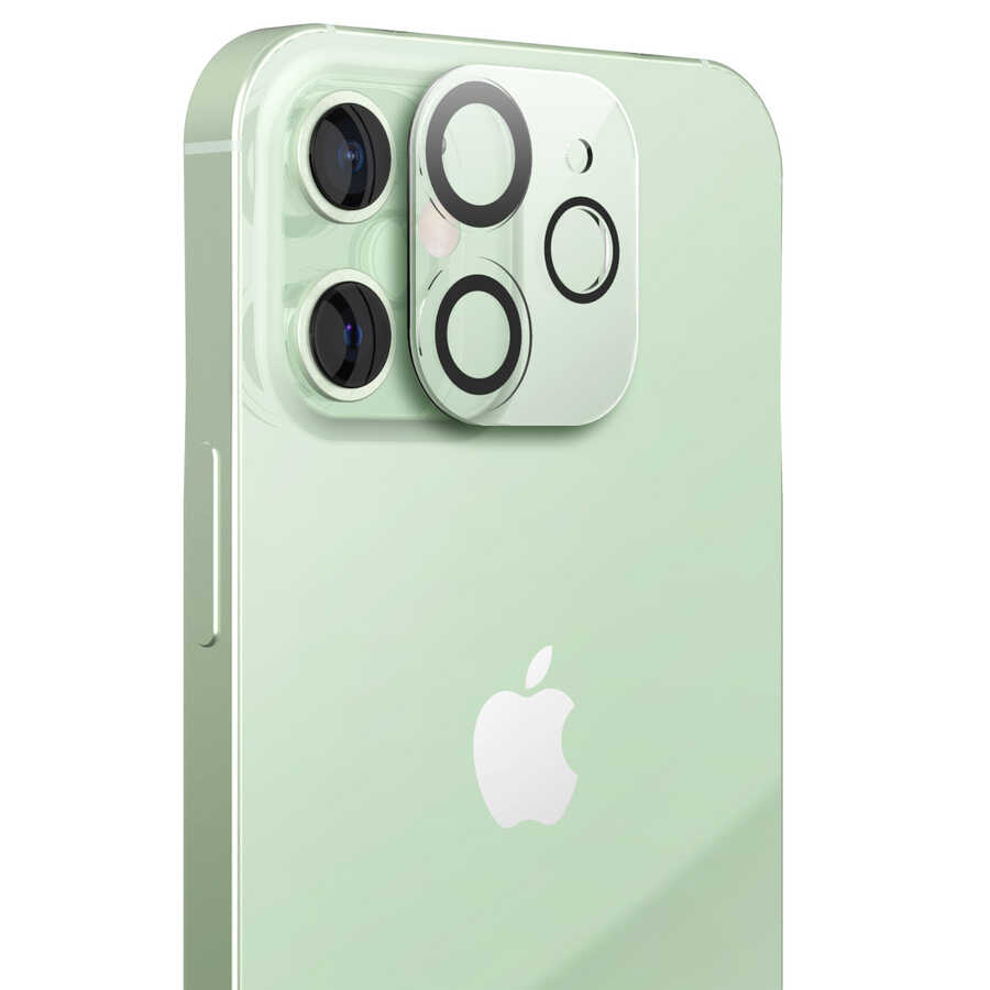 Apple iPhone 12 Araree C-Subcore Temperli Kamera Koruyucu Siyah