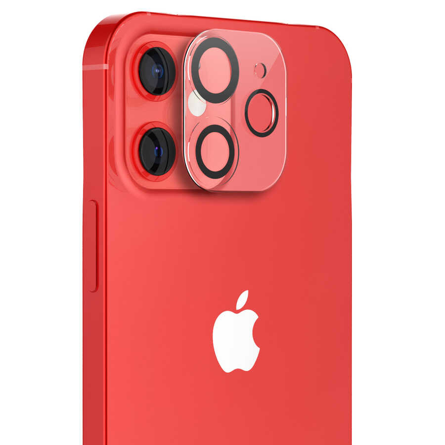 Apple iPhone 12 Araree C-Subcore Temperli Kamera Koruyucu Siyah