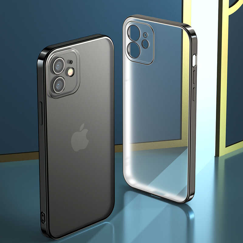 Apple iPhone 12 Benks Matte Electroplated TPU Kapak Gümüş