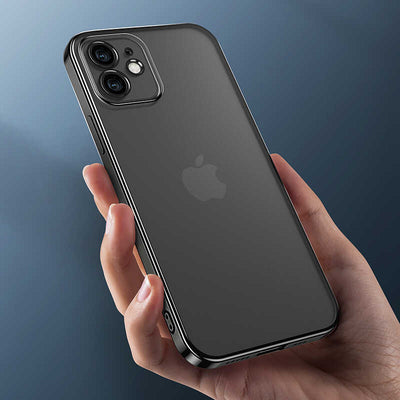 Apple iPhone 12 Benks Matte Electroplated TPU Kapak Gümüş