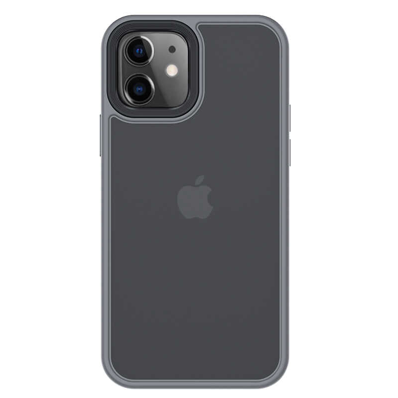 Apple iPhone 12 Kılıf Benks Hybrid Kapak Gri
