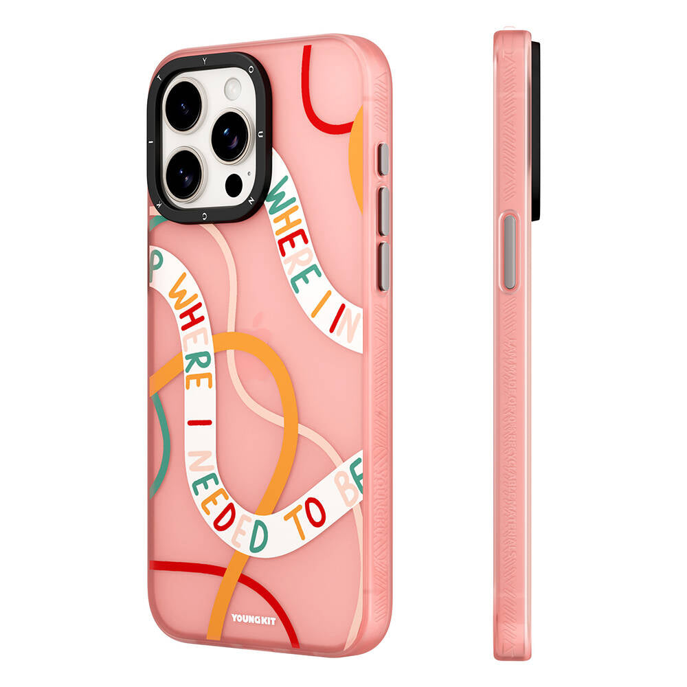 Apple iPhone 12 Kılıf Bethany Green Tasarımlı Youngkit Sweet Language Kapak Rose Gold