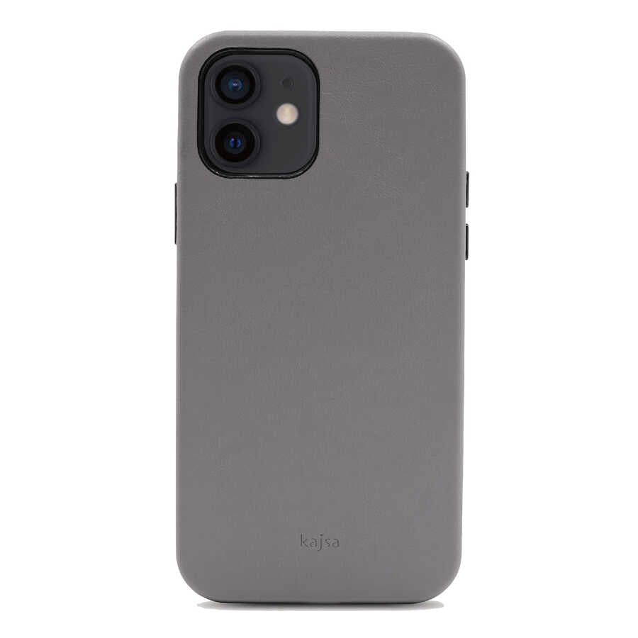 Apple iPhone 12 Kılıf Kajsa Crazy Horse Kapak Gri