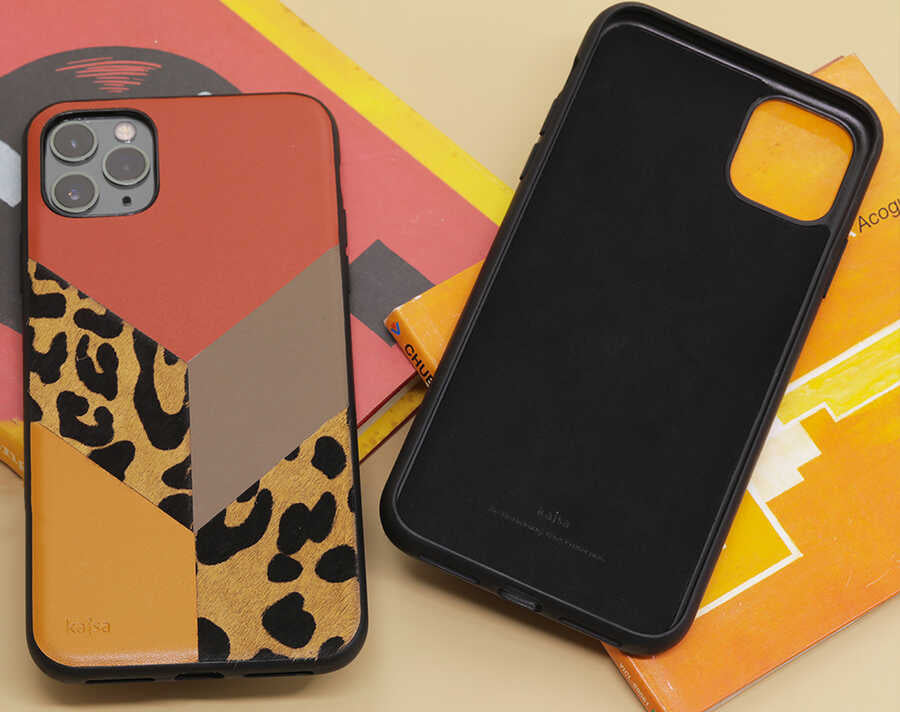 Apple iPhone 12 Kılıf Kajsa Glamorous Serisi Leopard Combo Kapak Pembe