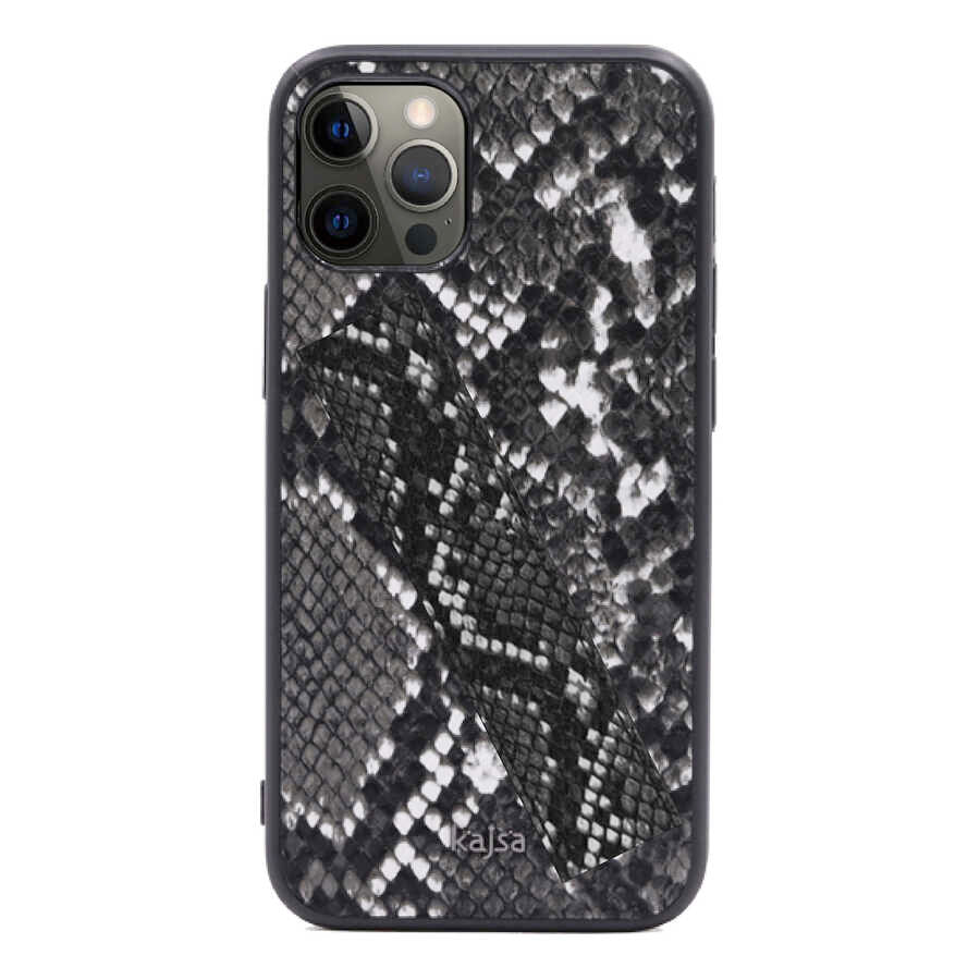 Apple iPhone 12 Kılıf Kajsa Glamorous Serisi Snake Handstrap Kapak Kırmızı
