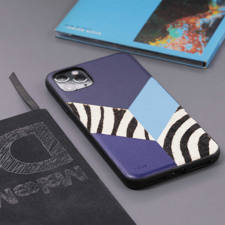 Apple iPhone 12 Kılıf Kajsa Glamorous Serisi Zebra Combo Kapak Füme