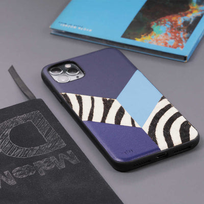 Apple iPhone 12 Kılıf Kajsa Glamorous Serisi Zebra Combo Kapak Gri