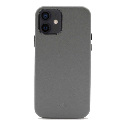 Apple iPhone 12 Kılıf Kajsa Litchi Kapak Gri